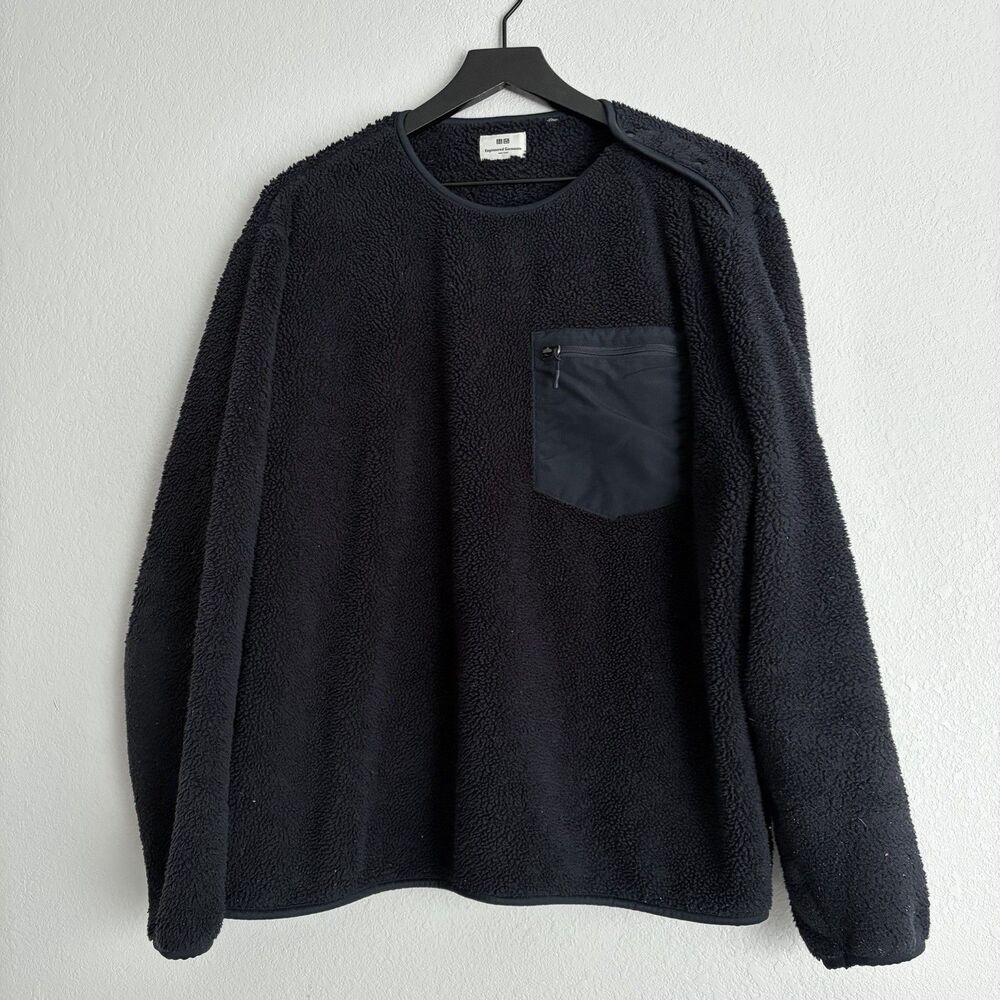Engineered Garments Uniqlo Sherpa Fleece Pullover Jacket Pocket Navy Men’s M